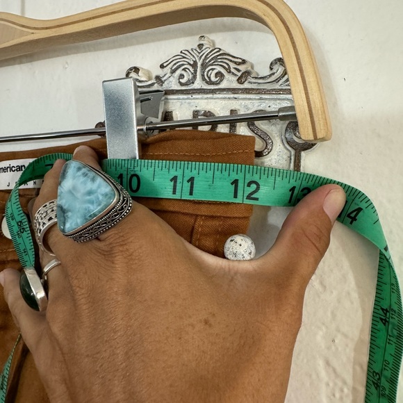 AMERICAN APPAREL HIGH WAISTED DISCO PANTS IN TAN DENIM sz SMALL - Picture 4 of 11